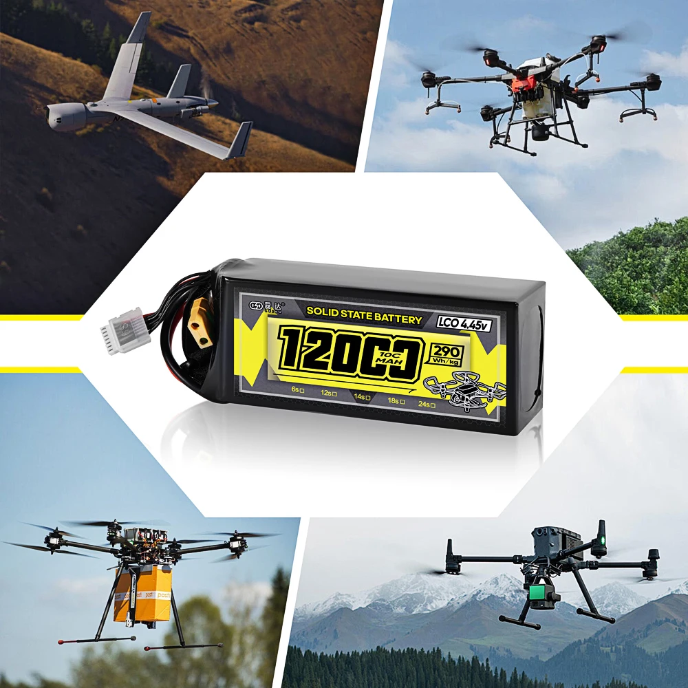 Factory Made 12000Mah 4.45V  Rechargeable Battery Agriculture Drone Solid State Battery Drone Lipo Battery