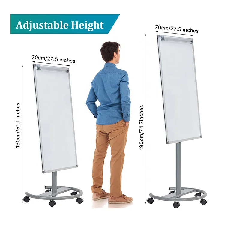 70x100 см Алюминиевая рамка flipchart белая доска Мольберт откидная Таблица подставка Регулируемая по высоте
