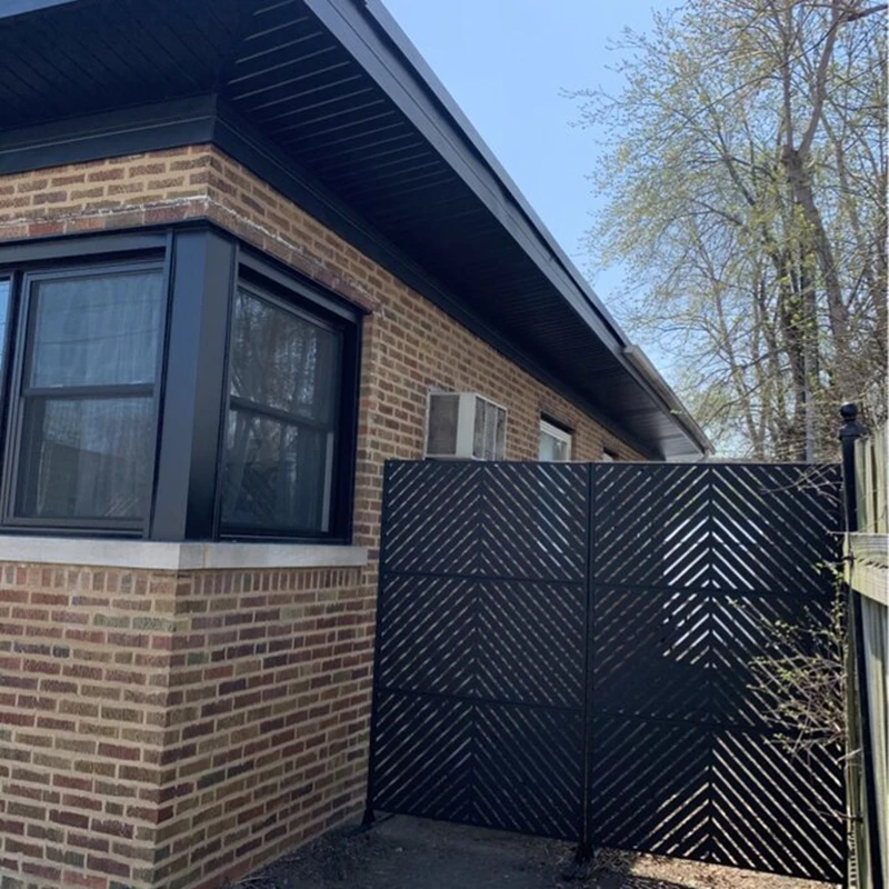 Modern Design Modular Fence Aluminum Metal Horizontal Yard Privacy Slat Fence Panels Outdoor Garden Fence