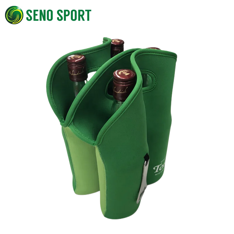 New Style Neoprene 4 Pack Beer Bottle Holder With Bottle Opener