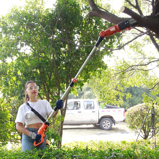 750W Pole Chain Saw With SDS function Auto lubricate soft grip handle  electric long pole chainsaw with aluminum telescopic tube