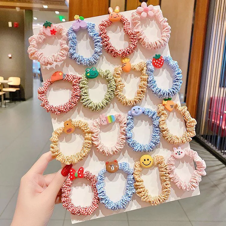 South Korean children hair rubber band cute head string girl cartoon large intestine scrunchie set