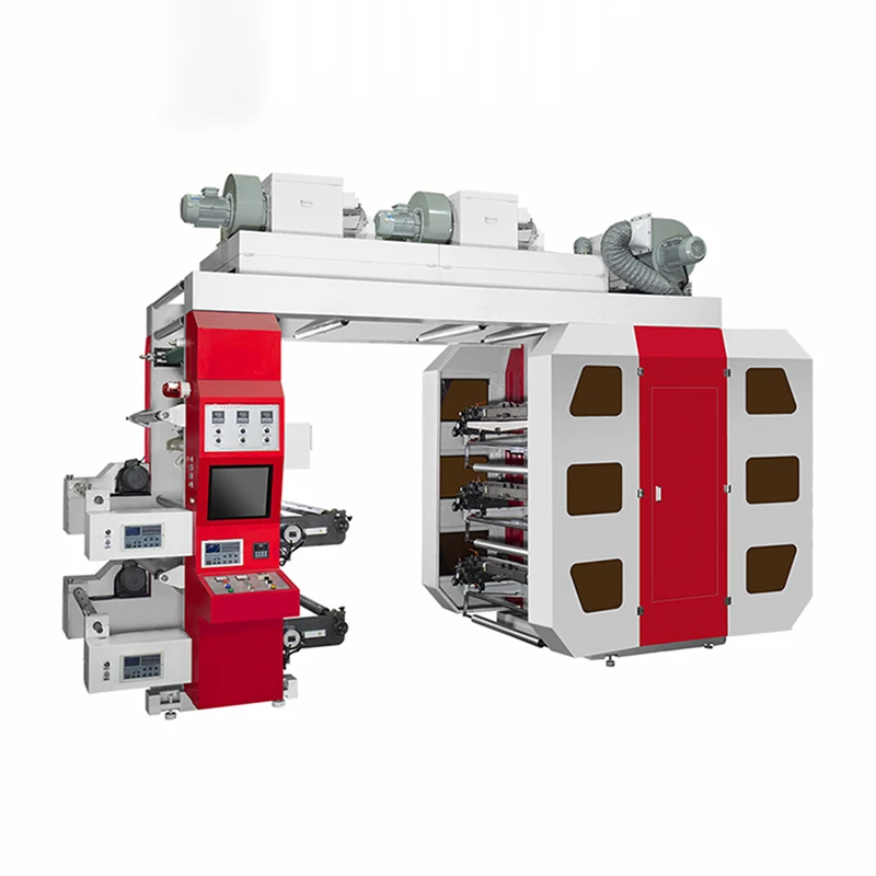 Flexo Printing Machine 6 Color Roll Flexographic Printer High Speed Label Graphic PP Non Woven Bag Printing Mahine 380V 4 Color