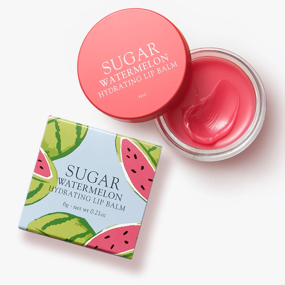 Vegan Sugar Wholesale Natural Watermelon Shine Hydrating Lip Balm Custom