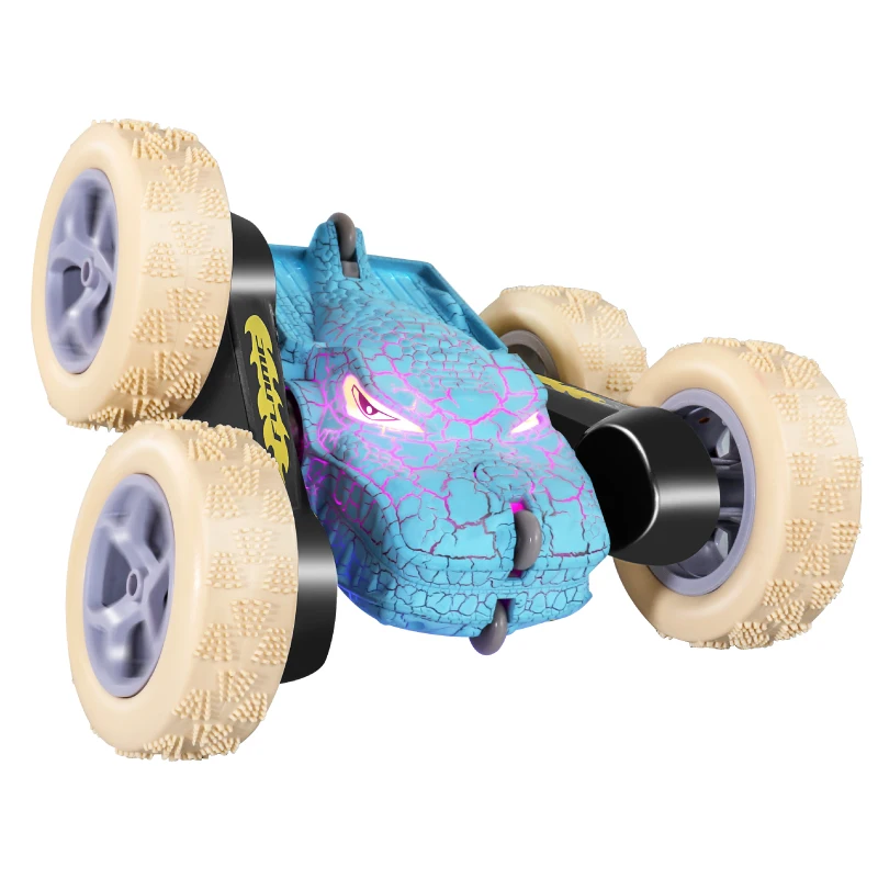 New Remote Control Double Side Stunt Car 2.4G Dinosaur High Speed Stunt Rolling Drift Car Electric remote control car for kids