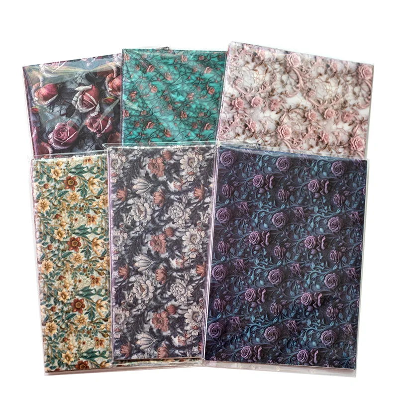 STICKERS PUNK 10 Sheets/pack Flora Handmade Paper Sheets Craft Kraft Paper Mix for Scrapbook Journal Supplies DIY Materials05259