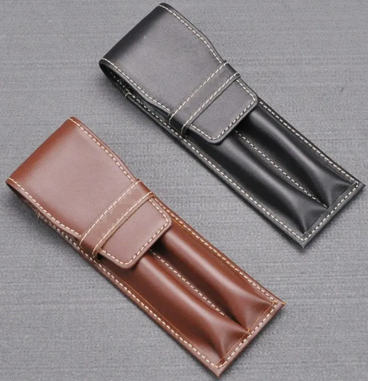
Factory price genuine Leather Pu Pencil Case Portable Pencil Case Office School Stationery Bag 