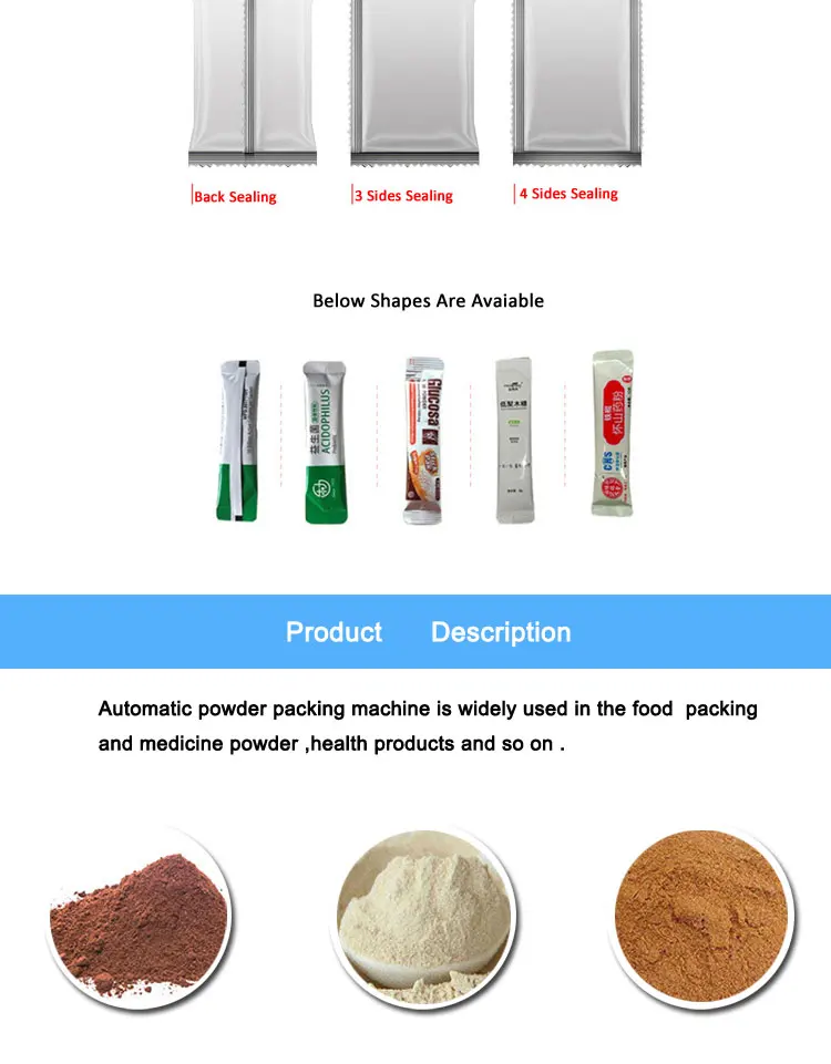 TH-320 automatic bag small milk matcha tea coffee powder pouch packing machine powder filling and packaging machine