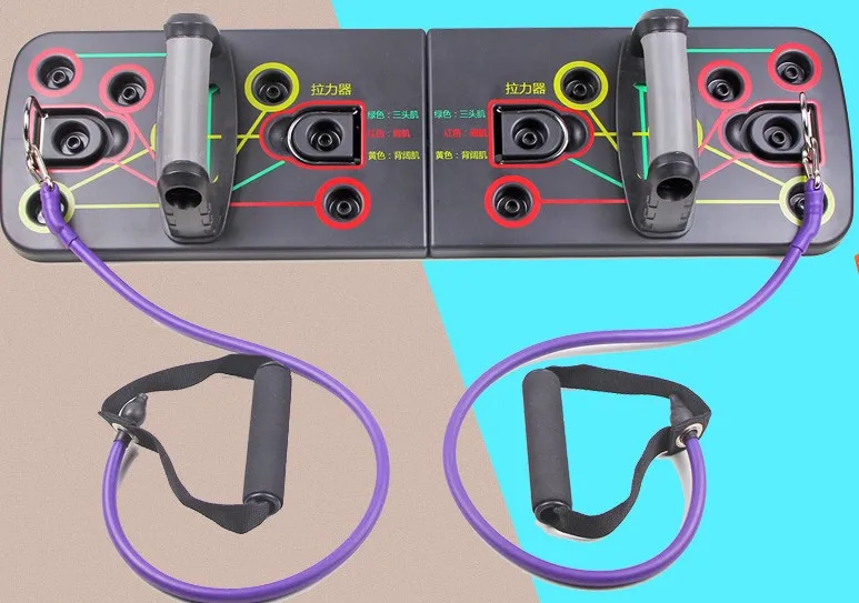 Complete Pushup Board Training Detachable Push Up Board with Elastic Tube Band