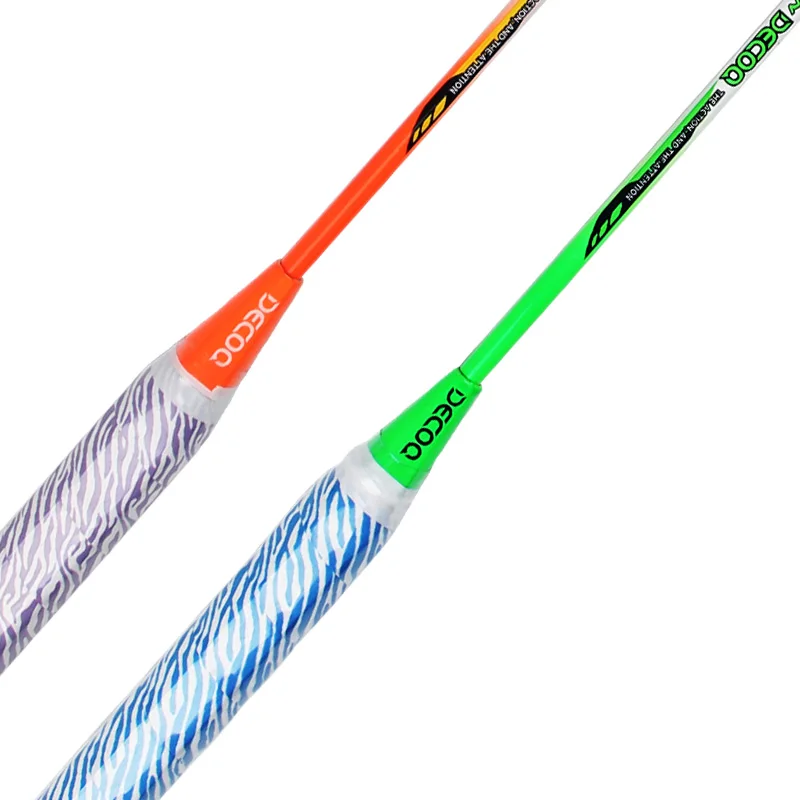 High Quality Badminton Racket Set Light Weight with Nice Double Offensively Steel Hard PU Grip Iron Material for entertainment