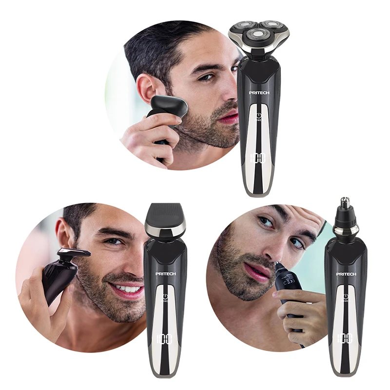 USB charging Waterproof Cordless Triple Blade Shavers Hair Trimmer Razor Remover For Men