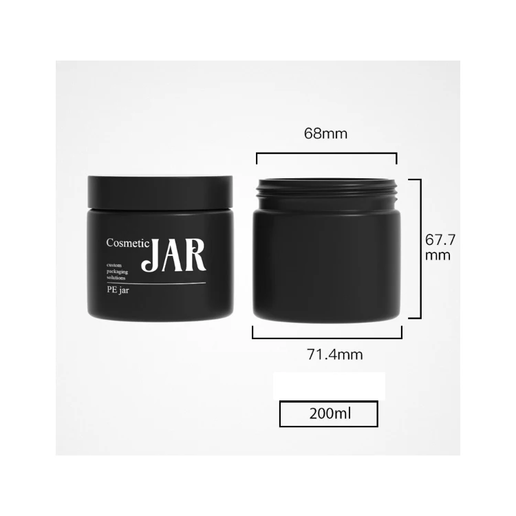 Custom 60ml 120ml 200ml 250ml 500ml 1000ml Empty Cylinder Packaging Hair Care Conditioner Cream Jar PE HDPE Matte Plastic Jar