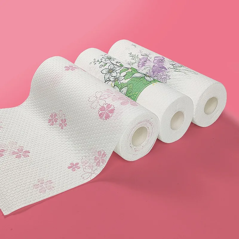 biodegradable disposable spunlace kitchen non woven dish cloth roll