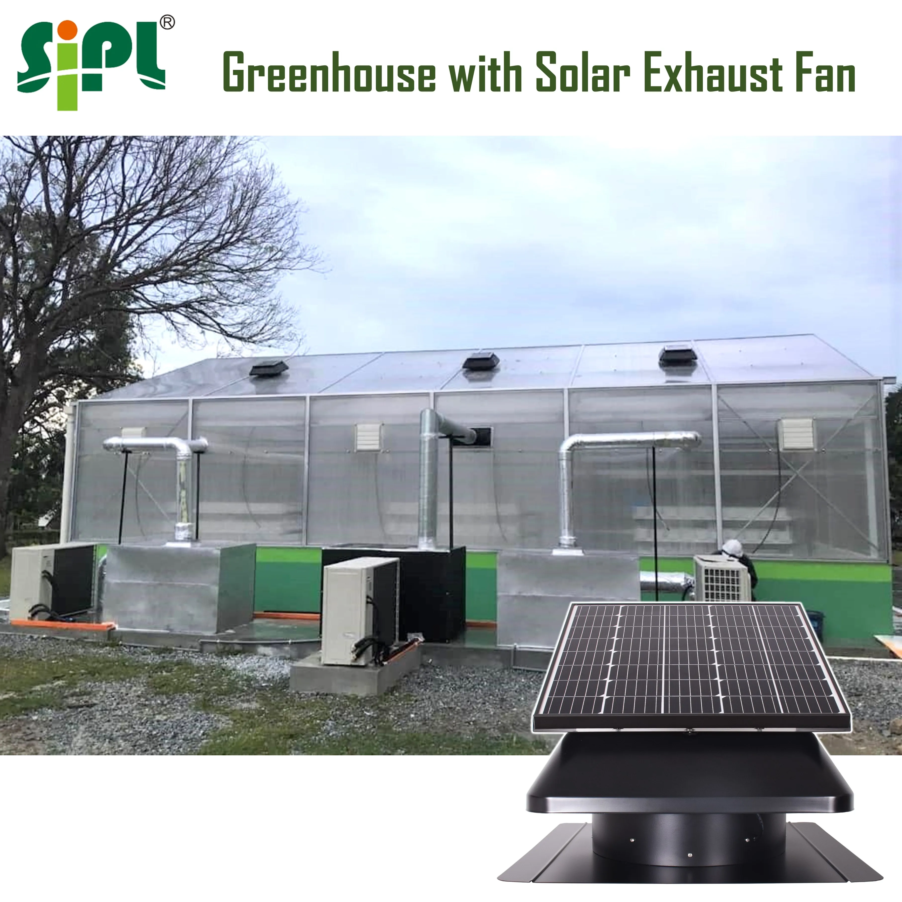 14' 40W Powerful Gable Attic Solar Air Blower Roof Mounted DC Exhaust Fan Greenhouse Plant Farming Heat Extractor Cooling Vent