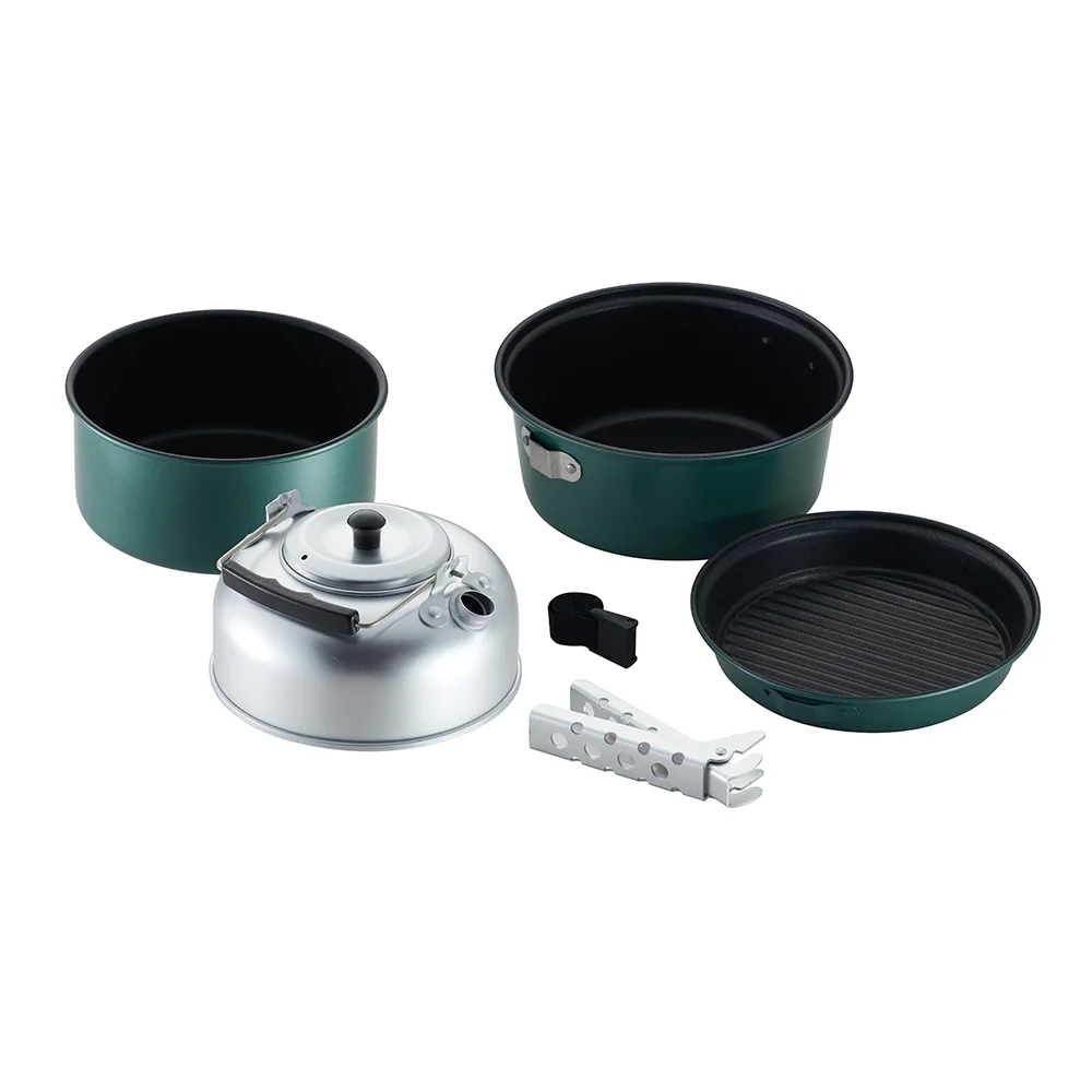 High Quality Family Outdoor Picnic Hiking Aluminum Camping Portable Cooking Pot Set