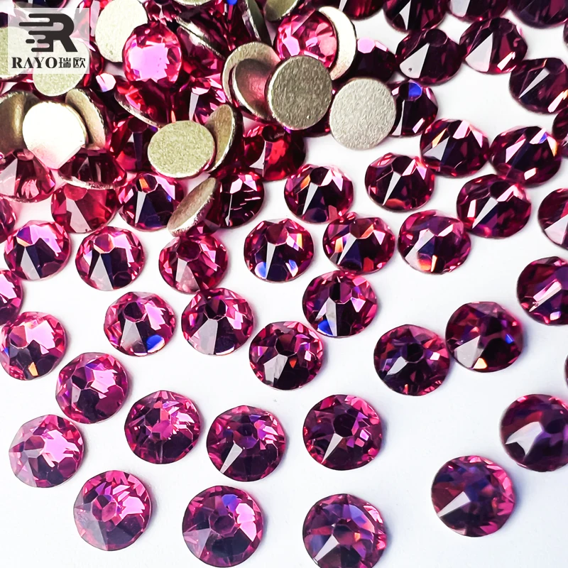 Non hot fix Rhinestone Mix Size Flat Back Crystal Rhinestones Beads Applique Nail Ss20 Siam Red color