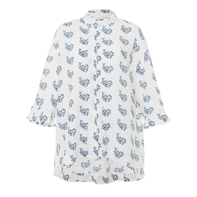  Однотонная льняная блузка и рубашка с цифровым принтом 100% г/кв. М