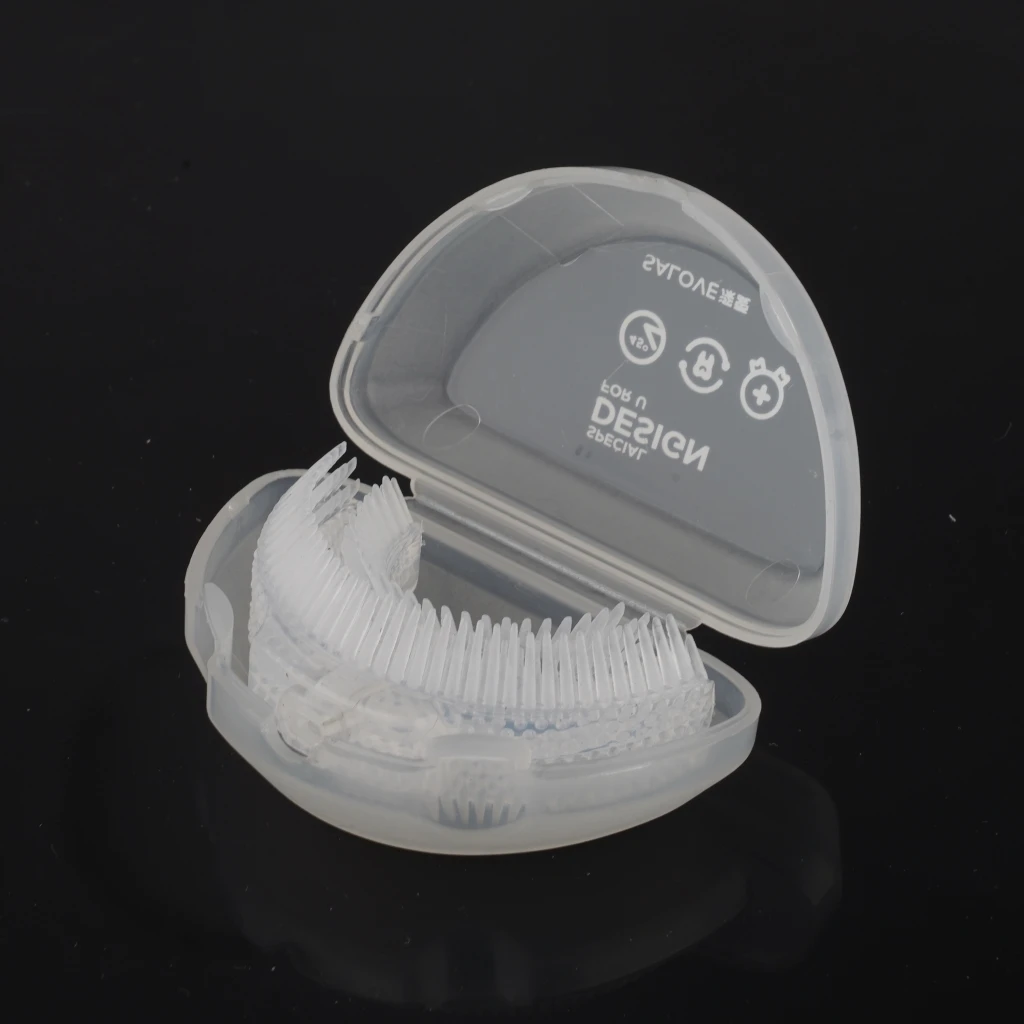 Оптовая продажа, U-образная электрическая зубная щетка для детей из пищевого силикона 360 градусов