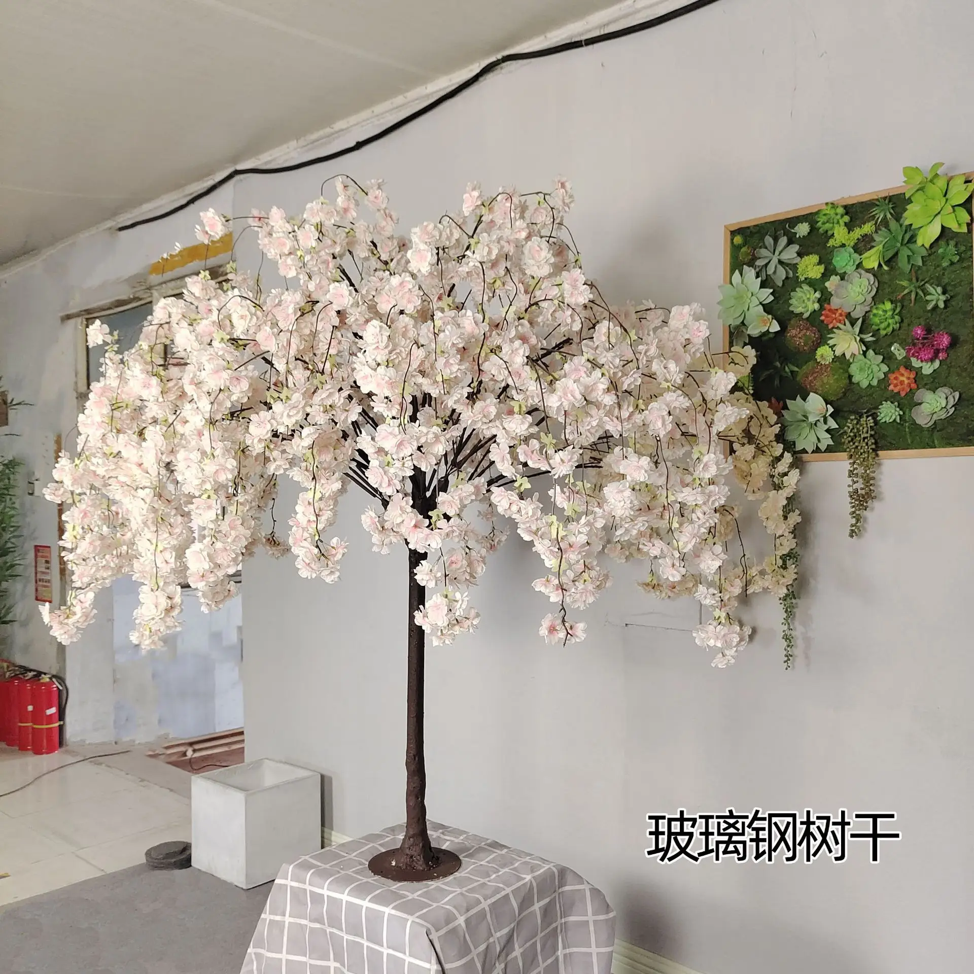 Cherry Blossom TreeDark Green Granland Artificial Flower Silk Flower Arch White Flowers For Arch