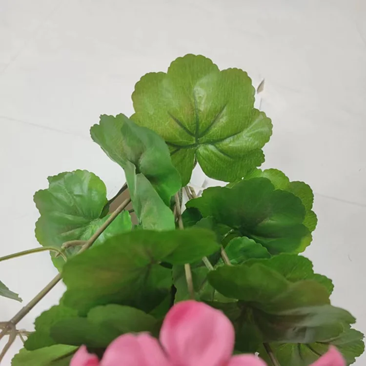 Hot selling Geranium 9 Bush christmas flowers artificial wall backdrop artificial flowers decor