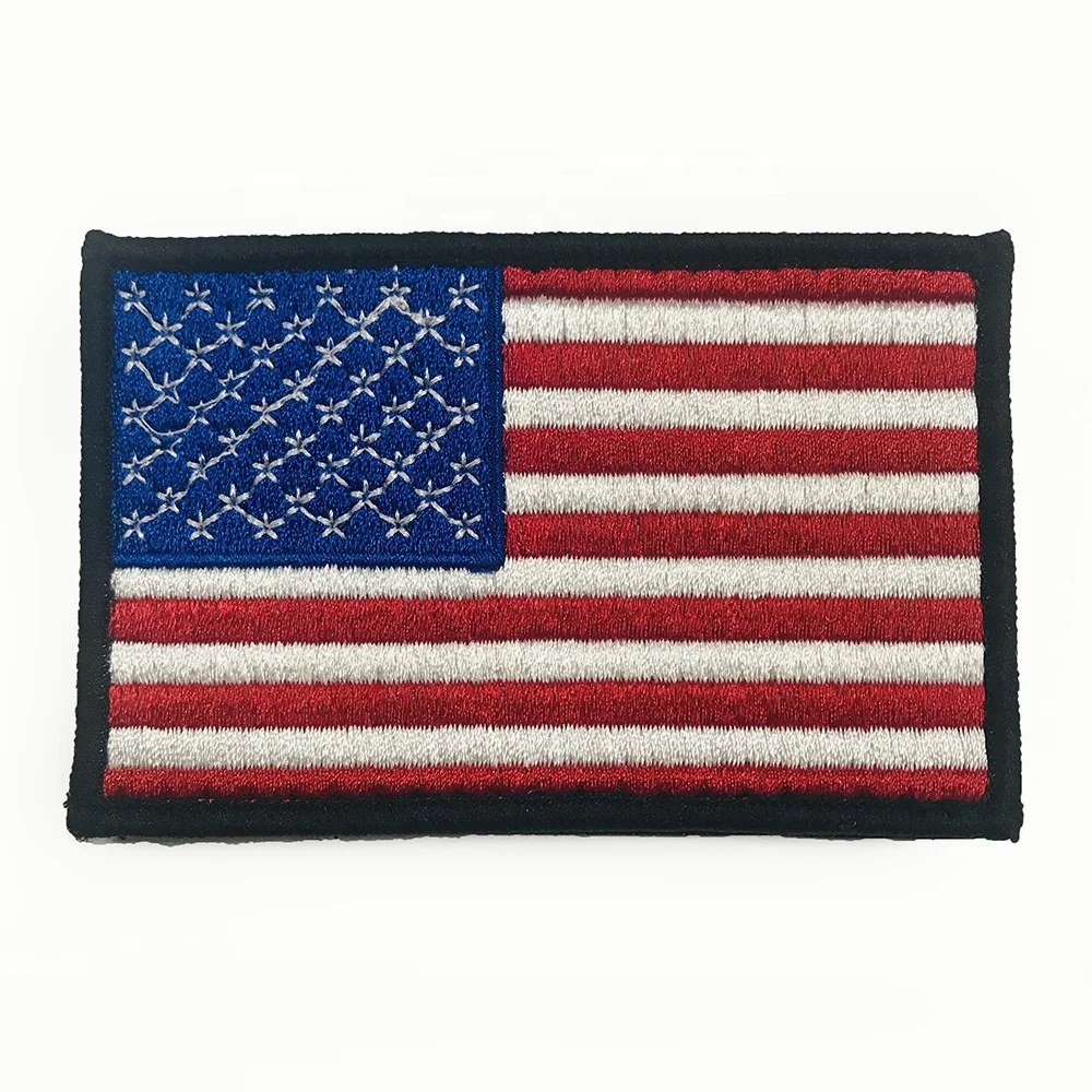 Customized High Quality US Flag Badge Embroidery american flag patch