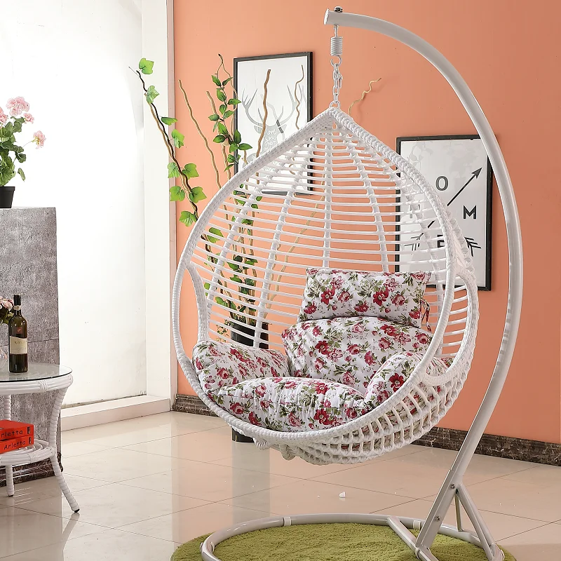 Metal rope swing handing 2 person hammock egg shape shaped chair swing bird egg swing for villa exterior