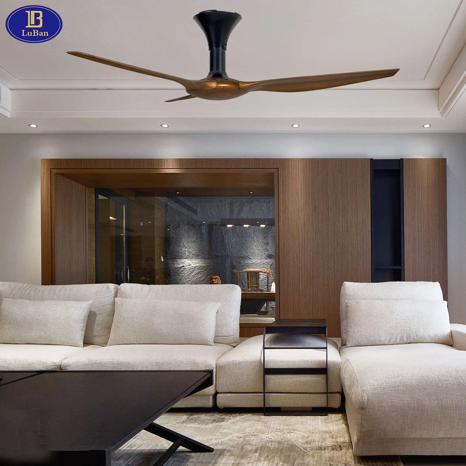 AX70 3B/56 inch Ceiling Fan with Remote Control 3 ABS Blades Noiseless Reversible DC Motor 5-speed