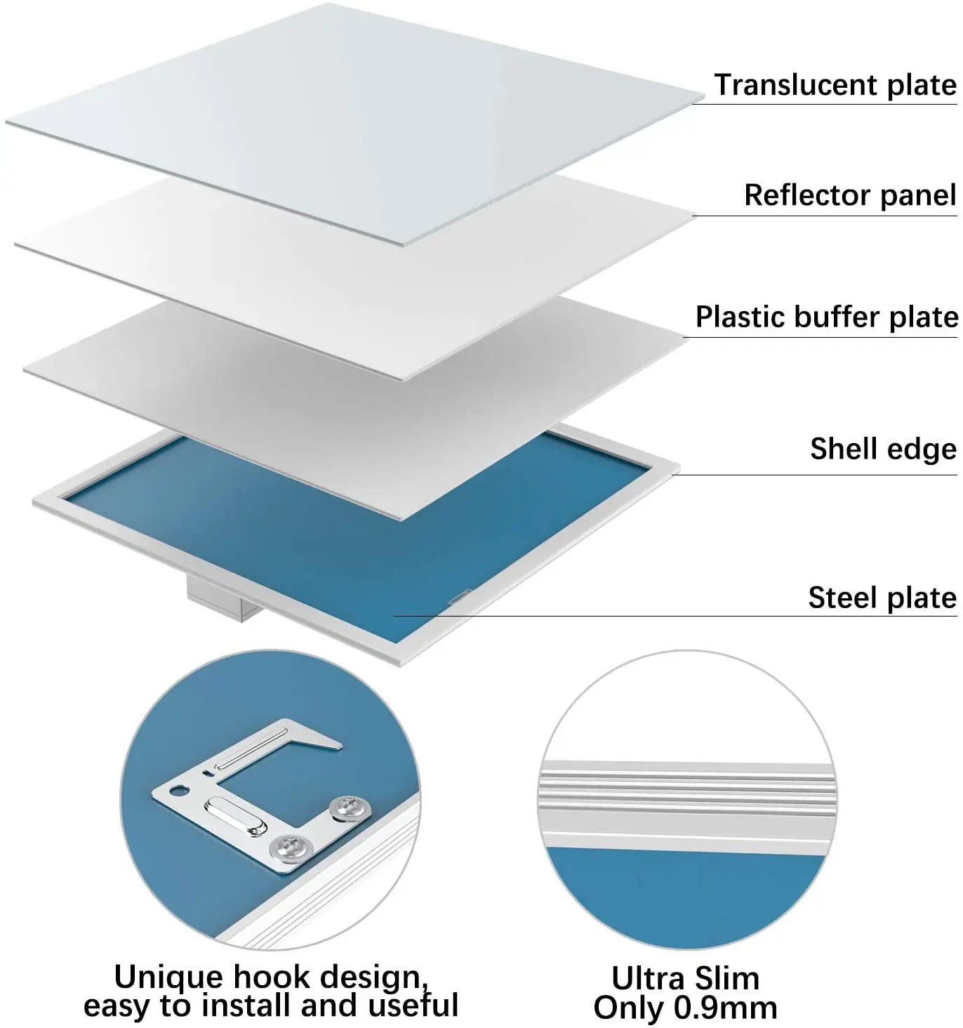 White Silver Frame 4x2 2x4 panel led indoor Suspended Ceiling Recessed LED Panel Light