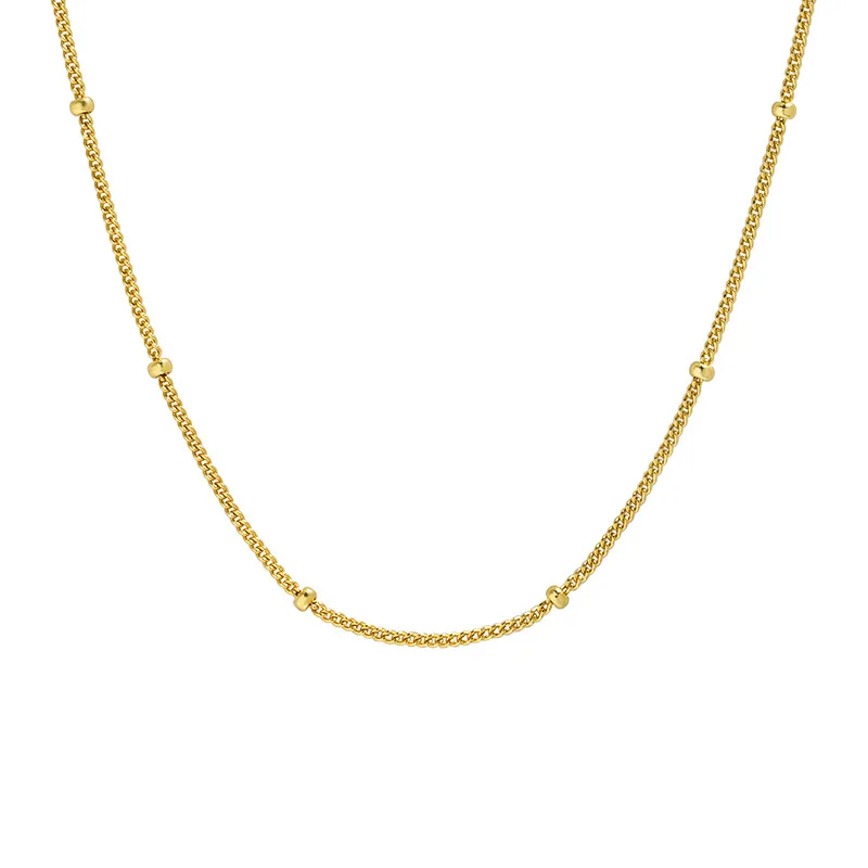 Amiee Simple 925 Sterling Silver Choker Necklace Jewelry 18K Gold Plated Satellite Chain Necklaces for Women