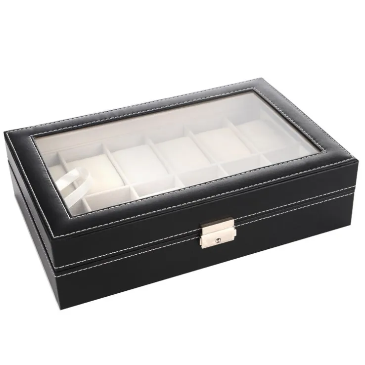 High quality 12 slots watch storage leather watch box