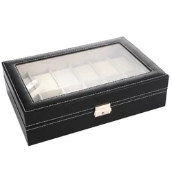 High quality 12 slots watch storage leather watch box