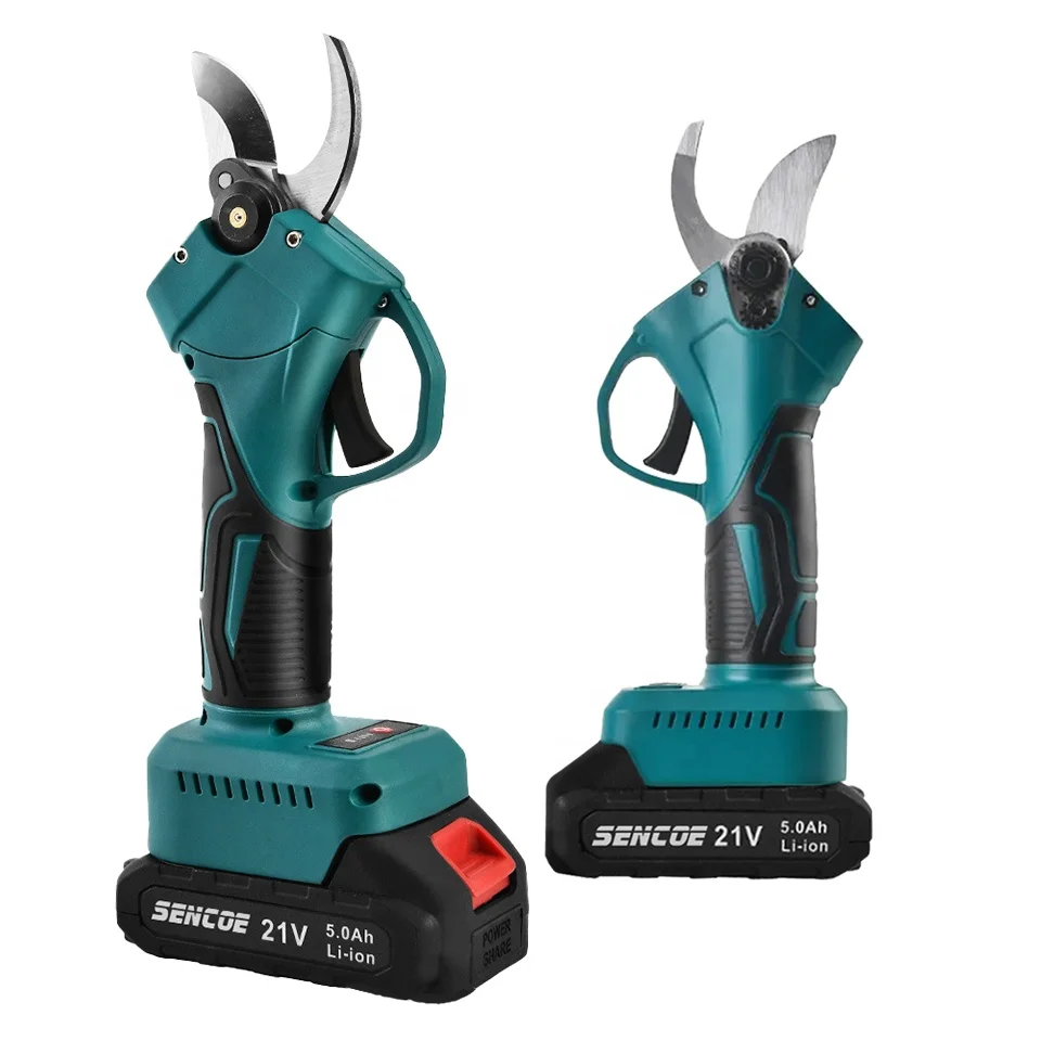 Small light 21v 3Ah/4Ah rechargeable cordless lithium battery powered scissors electric branch pruner scissors with SK5 blades