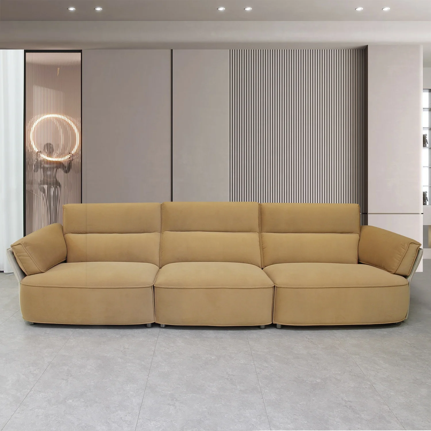 Modern Lounge Fancy Sectional Living Room Sets Sofa High-density Fabric Solid Wood Frame Sofa Home Furniture