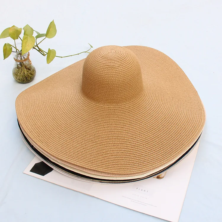 Straw Hat Wholesale 2022 Luxury Oversize Large Brim Womens Floppy Sombreros Summer Sun Beach Hat Wide Brim Hat