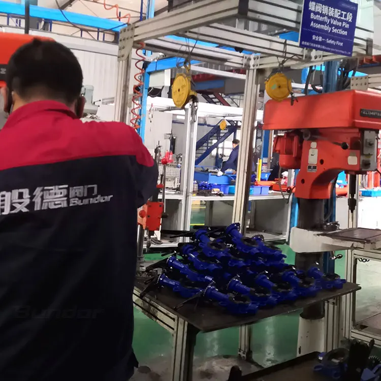 Bundor 2 4 6 8 inch PN10 16 two way handle wafer butterfly valve