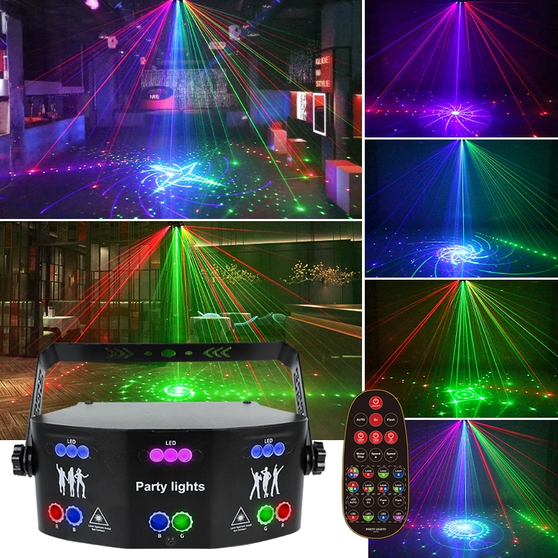 15 Lens Party Light Full RGB Laser Scanner LED Ambient Light With DMX Voice Activated  For Bar Wedding Holiday Decoration