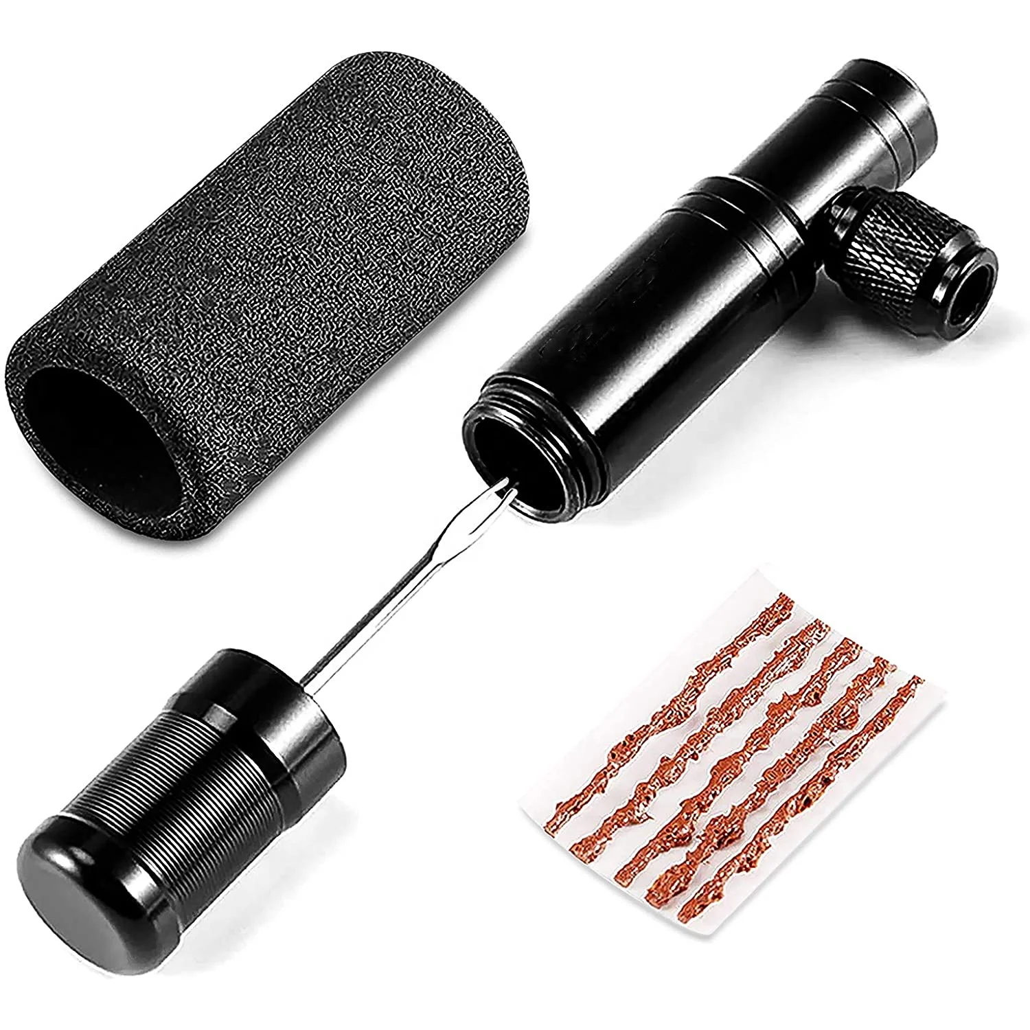 Комплект для ремонта велосипедных шин MTB, комплект для ремонта бескамерных шин велосипеда 2 в 1, насос CO2, мини-насос для велосипеда