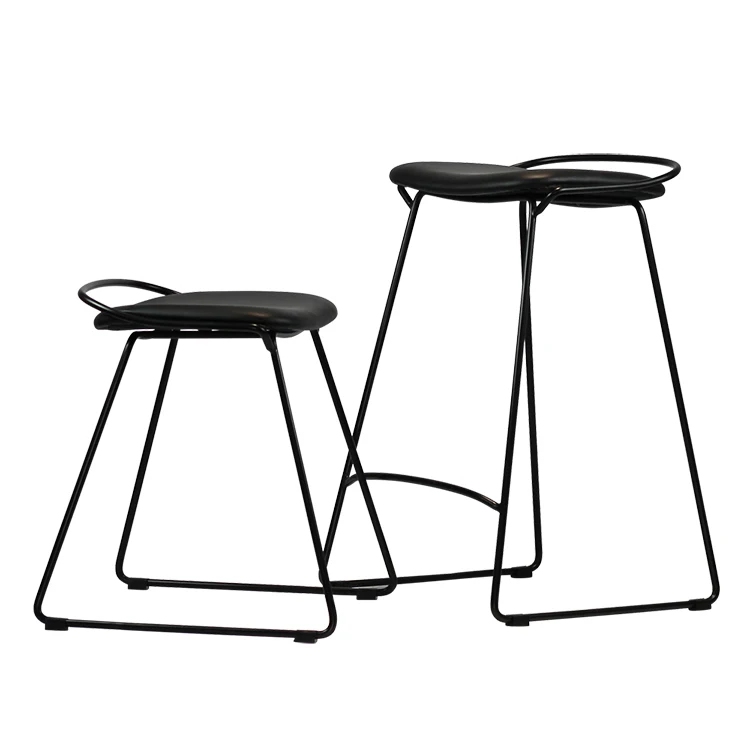 Hot sale metal frame stacking stool bar counter stool Metal Iron Base Bar Stool Chair  with Metal Legs and Footrest