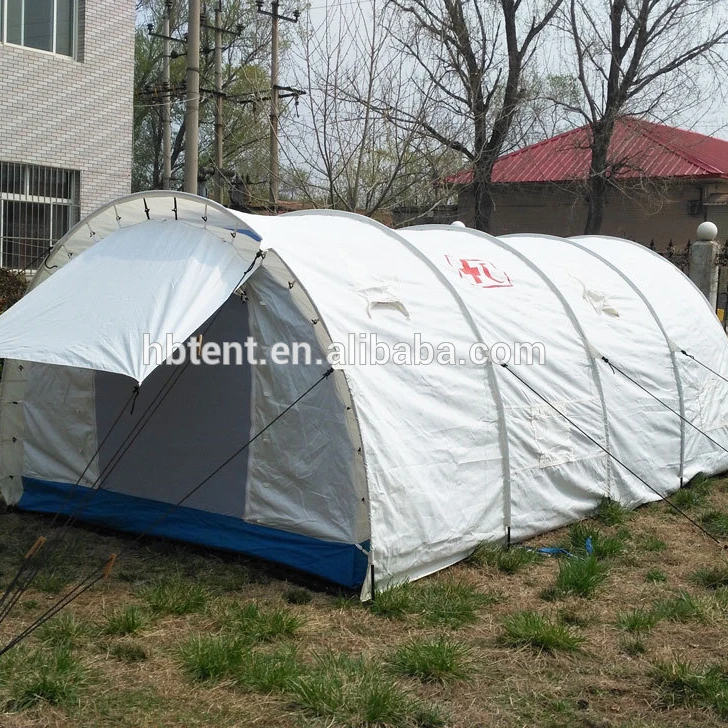 Stock UN disaster relief tent refugee tent fibreglass pole light weight emergency disaster relief tent in stock with low price