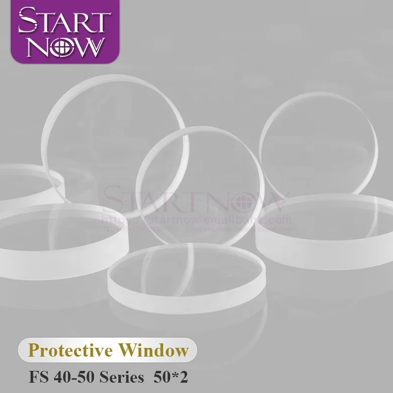 Startnow D50mm THK2 кварцевый 1064 нм лазерный защитный стеклянный объектив 50*2 плавленый силикагель защитные крышки для волоконной резки сварочной головки