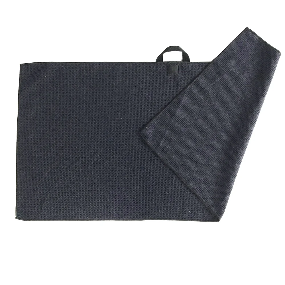 Magnetic Golf Towel Black Microfiber Golf Towel with Deep Waffle Pockets Industrial Strength Magnet for Hold to Golf Carts