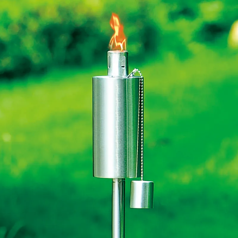 Patio Garden Citronella Oil Torch Stainless Steel Canister with Big Flame Torch, Oil torches for outdoor