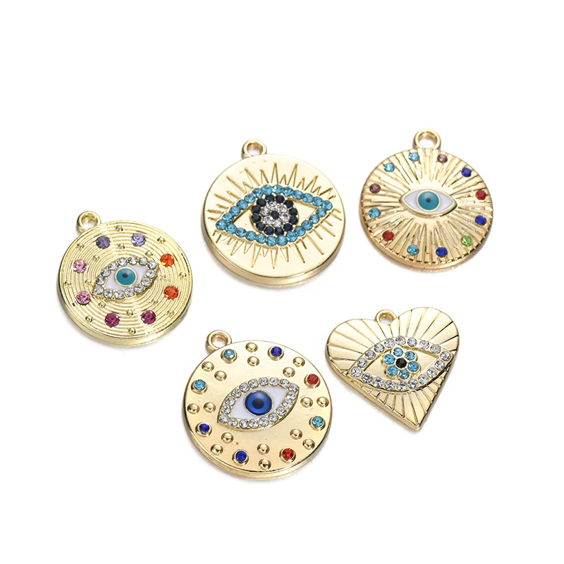 ЦИРКОНИЕВЫЕ круглые подвески в форме сердца «глаз дьявола» для изготовления ювелирных изделий «сделай сам» аксессуары ручной работы
