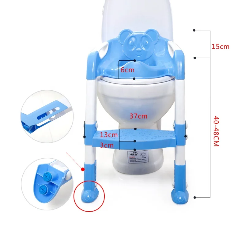 Factory sale kids toilet chair with ladder folding baby potty with step