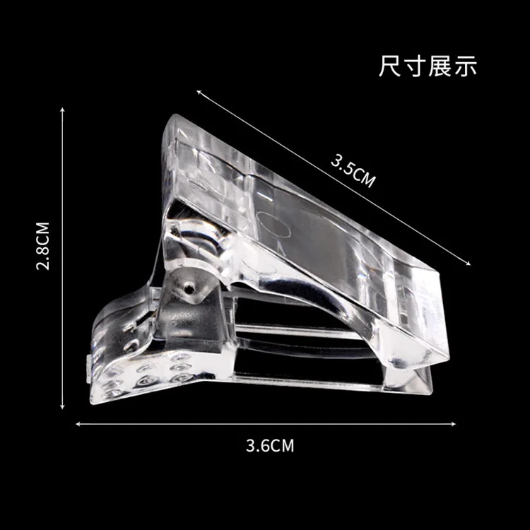 6 Colors Clear Dual Forms Extension Nail Tips Clip Full Cover Acrylic Mold With Scale False Clamp Card Clip For Long Nail Tools