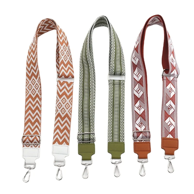 New 5cm Cotton Rhombus Design Knitted Shoulder Strap For Backpack Shoulder Strap Adjustable Replacement Belt  Style Cross