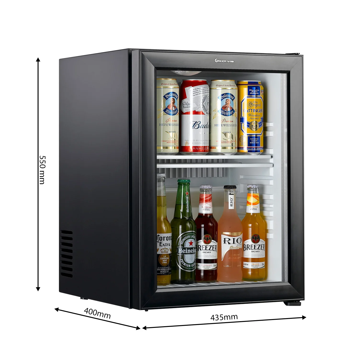 Small silent refrigerator standalone beverage mini refrigerator front glass door counter beverage cooler small freezer