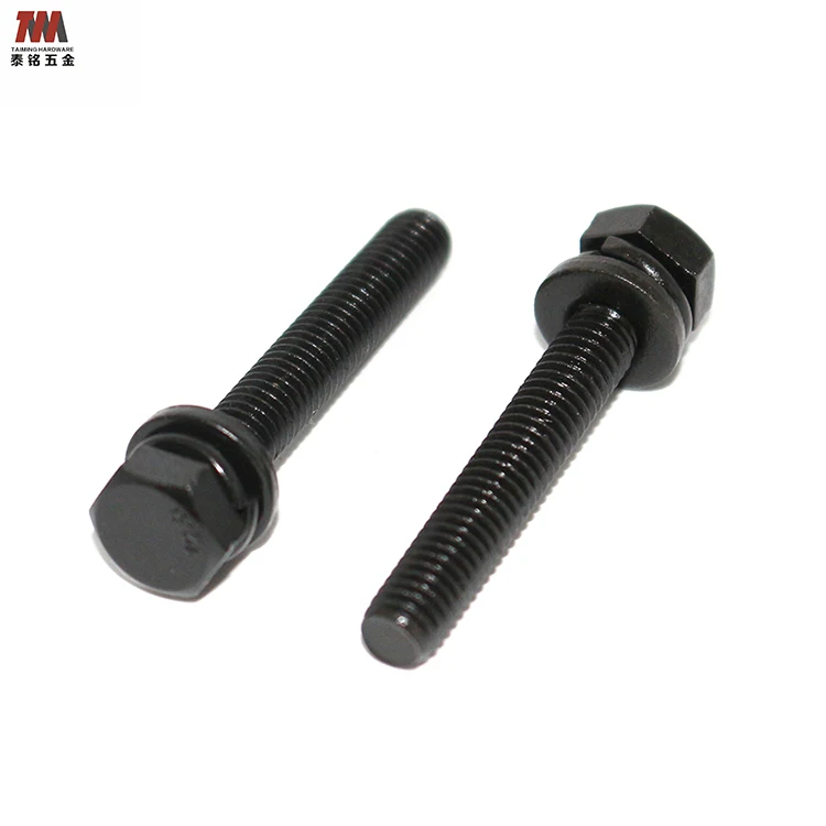 SEM Bolts M8 Black Phosphate Double Washer Hex Screw