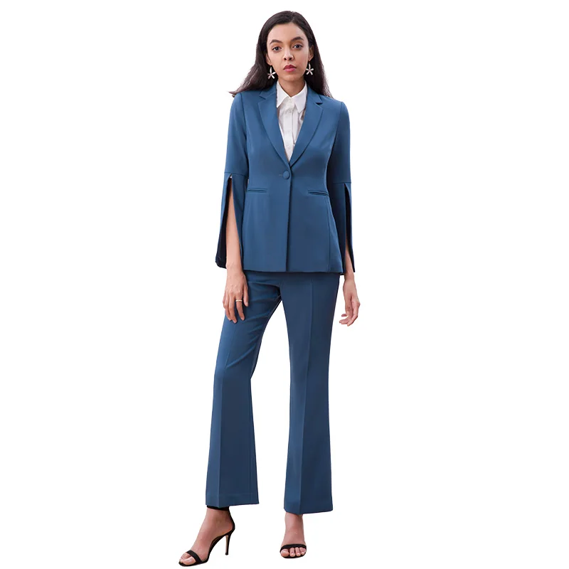NJ235 Blazers ladies blue women coat career office work wear clothing formal jackets