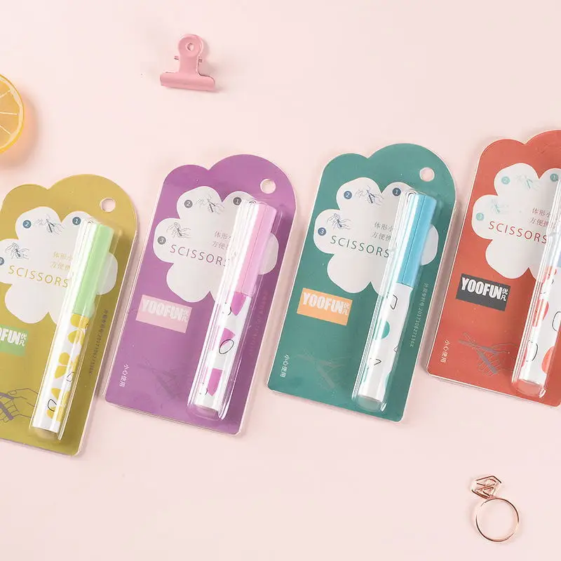 Оптовая продажа портативные мини-ножницы в форме ручки Запираемые ножницы из нержавеющей стали для студентов любителей красоты детей школы офиса